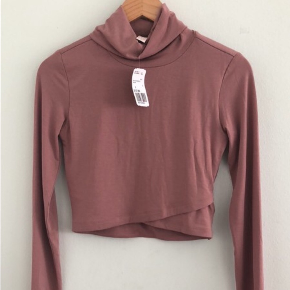 NWT Longsleeve Mauve Turtleneck Croptop